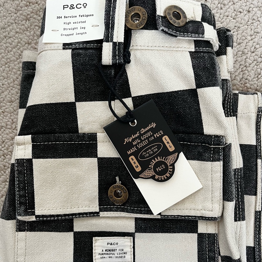 NWT P&Co. Checkerboard Fatigue Pant